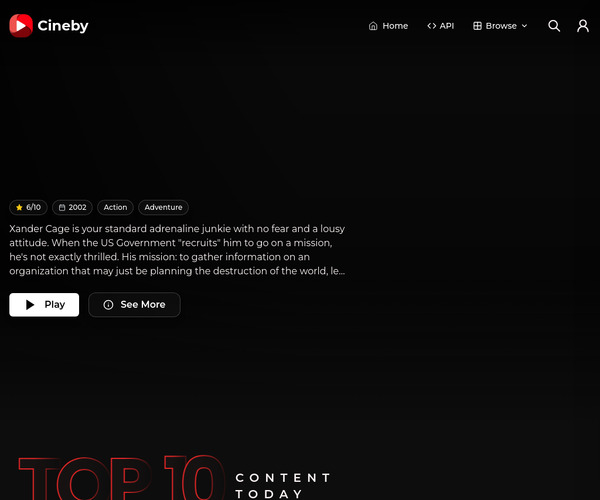 Screenshot of Cineby
