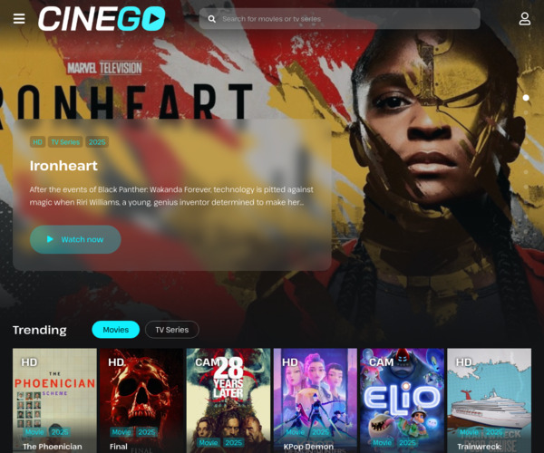 Screenshot of CineGo
