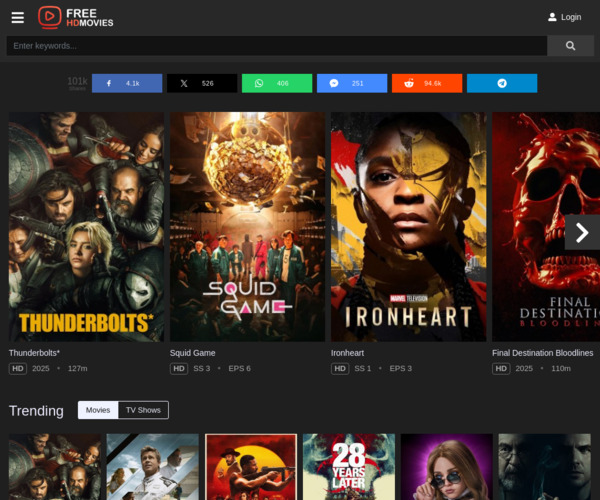 Screenshot of FreeHDMovies
