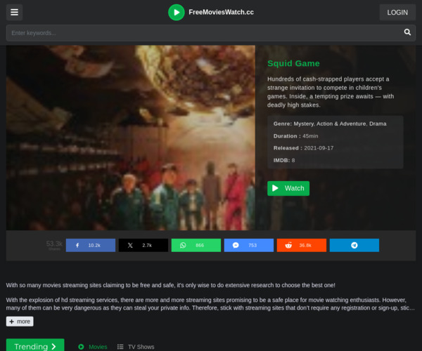 Screenshot of FreeMoviesWatch