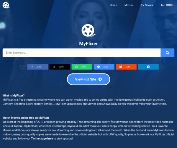 Screenshot of MyFlixer