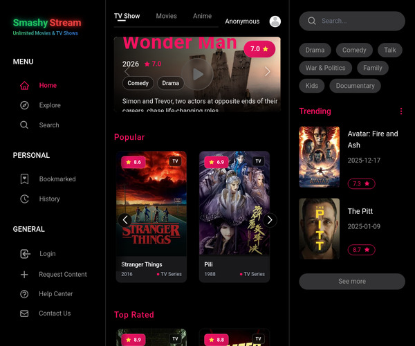 Screenshot of Smashystream