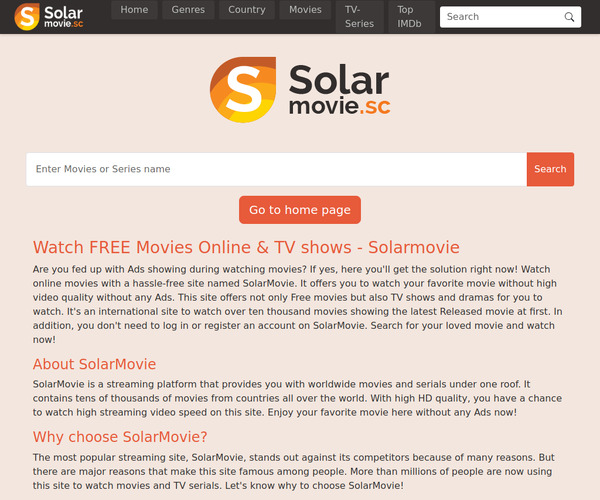 Screenshot of Solarmovie