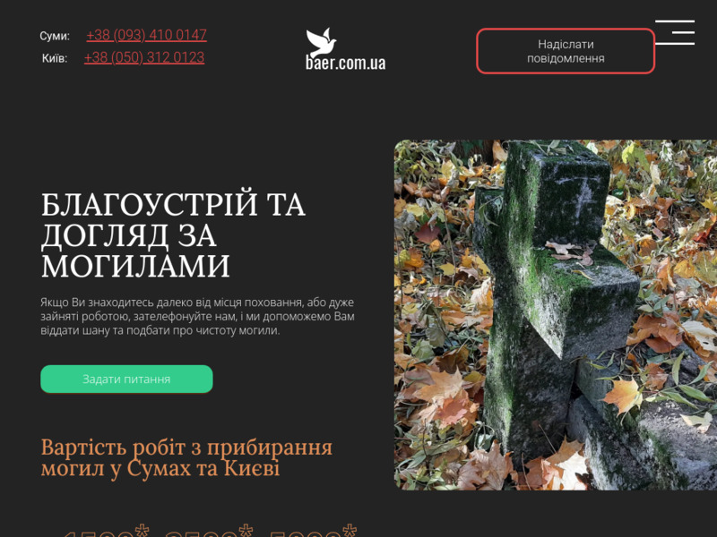 Скріншот сайту baer.com.ua