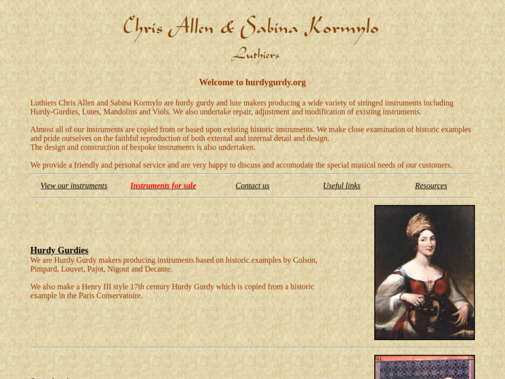 Screenshot of www.hurdygurdy.org