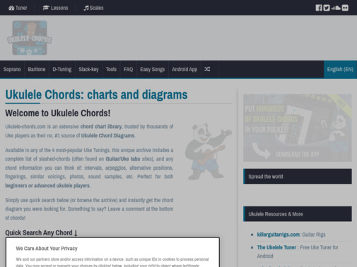 Screenshot of www.ukulele-chords.com