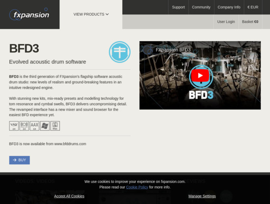 Screenshot of www.fxpansion.com