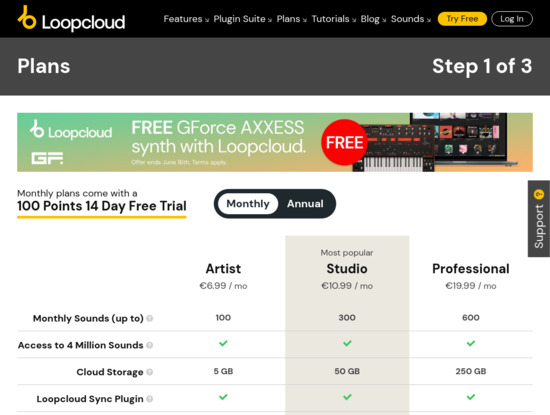 Screenshot of www.loopcloud.com