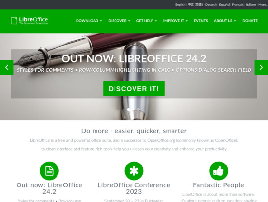 Screenshot of LibreOffice.org