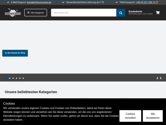 Screenshot of drumcenter.de