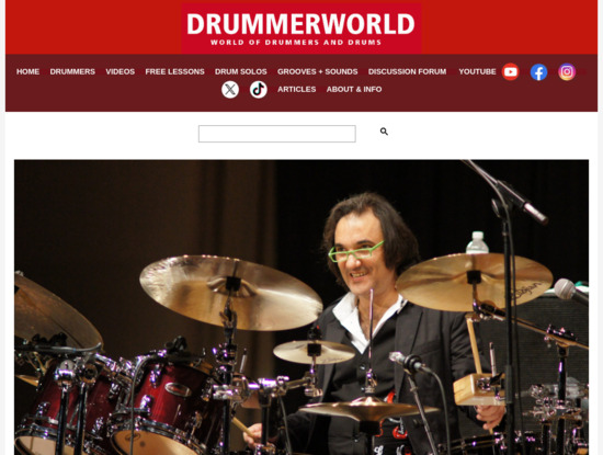 Screenshot of drummerworld.com