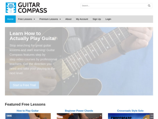 Screenshot of guitarcompass.com