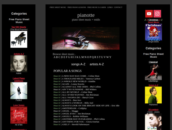 Screenshot of pianotte.szm.com