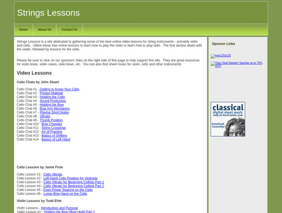 Screenshot of stringslessons.com