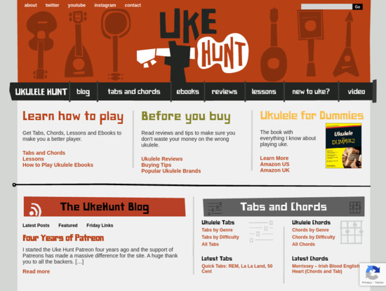 Screenshot of ukulelehunt.com