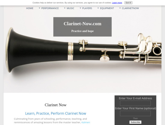 Screenshot of www.clarinet-now.com