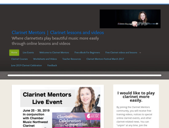 Screenshot of www.clarinetmentors.com