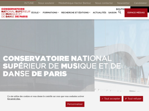 Screenshot of www.conservatoiredeparis.fr