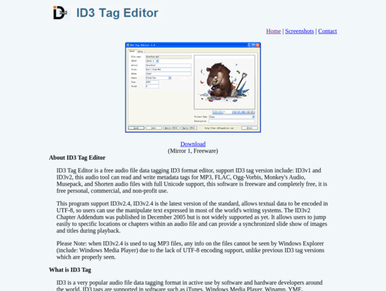 Screenshot of www.id3tageditor.com