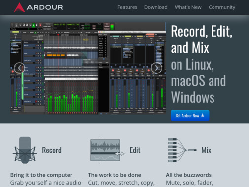 Screenshot of ardour.org