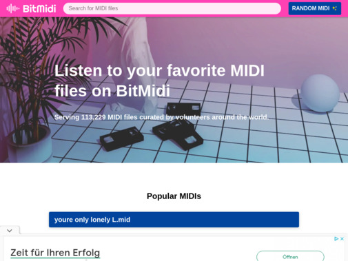 Screenshot of bitmidi.com