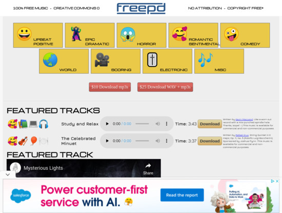 Screenshot of freepd.com