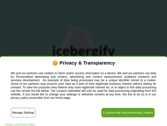 Screenshot of icebergify.com