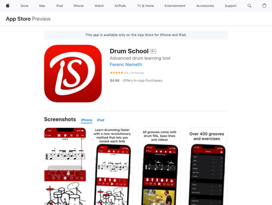 Screenshot of itunes.apple.com