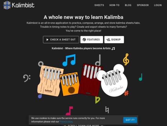 Screenshot of kalimbist.com