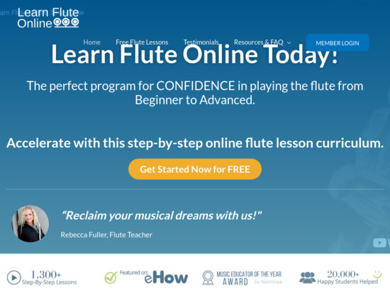 Screenshot of learnfluteonline.com