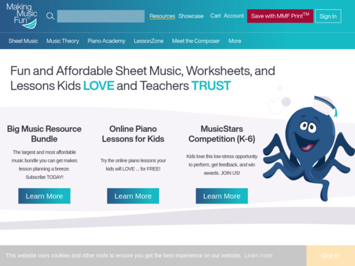 Screenshot of makingmusicfun.net