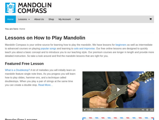 Screenshot of mandolincompass.com