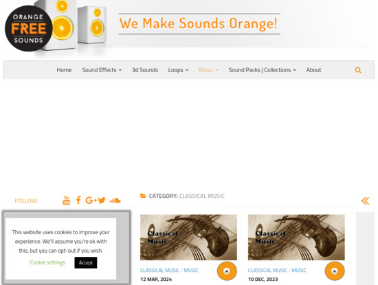 Screenshot of orangefreesounds.com