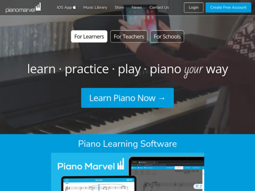 Screenshot of pianomarvel.com
