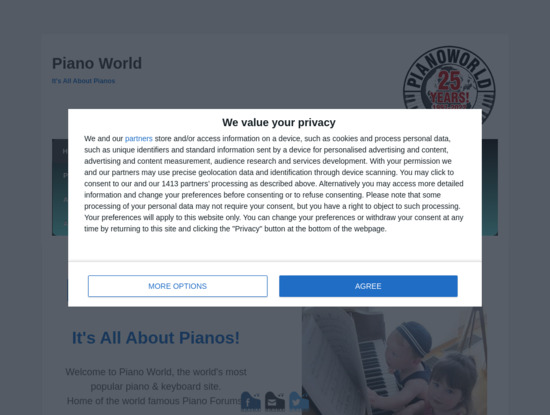Screenshot of pianoworld.com