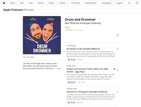 Screenshot of podcasts.apple.com