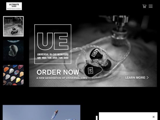 Screenshot of pro.ultimateears.com