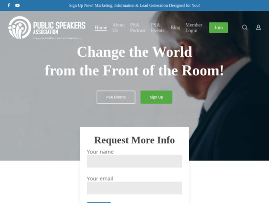 Screenshot of publicspeakersassociation.com