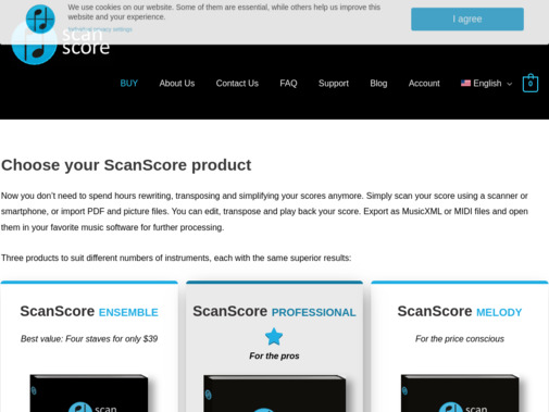 Screenshot of scan-score.com