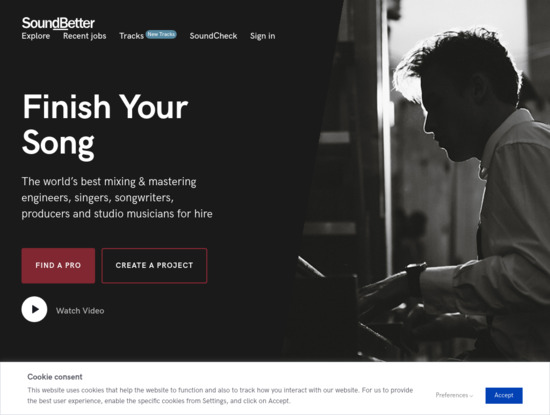 Screenshot of soundbetter.com