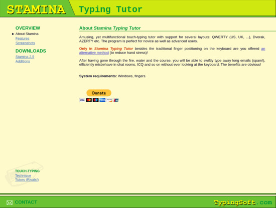 Screenshot of typingsoft.com
