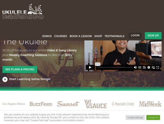Screenshot of ukuleleunderground.com