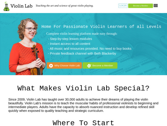 Screenshot of violinlab.com