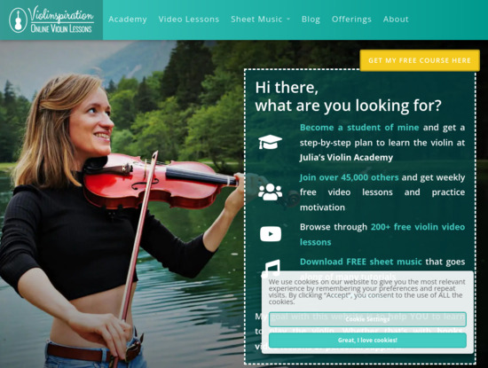 Screenshot of violinspiration.com