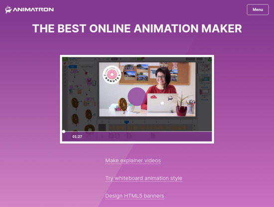 Screenshot of www.animatron.com