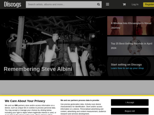 Screenshot of www.discogs.com