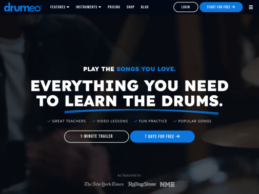 Screenshot of www.drumeo.com