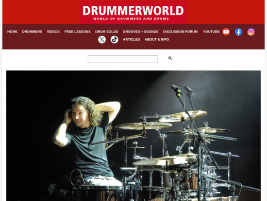 Screenshot of www.drummerworld.com
