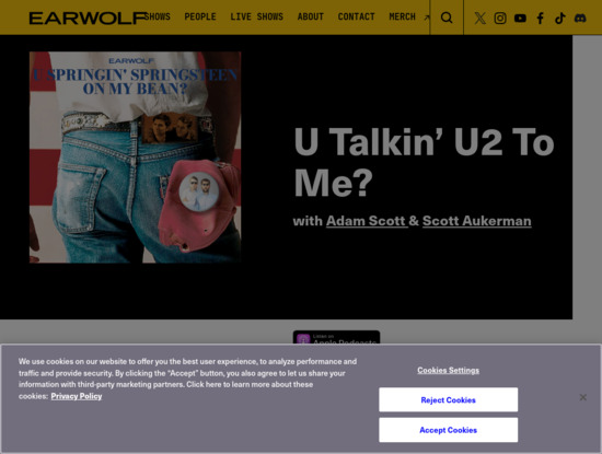 Screenshot of www.earwolf.com