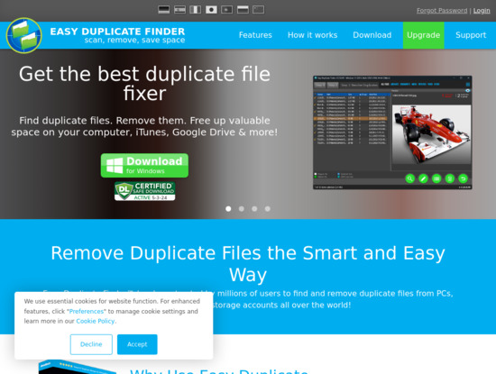 Screenshot of www.easyduplicatefinder.com